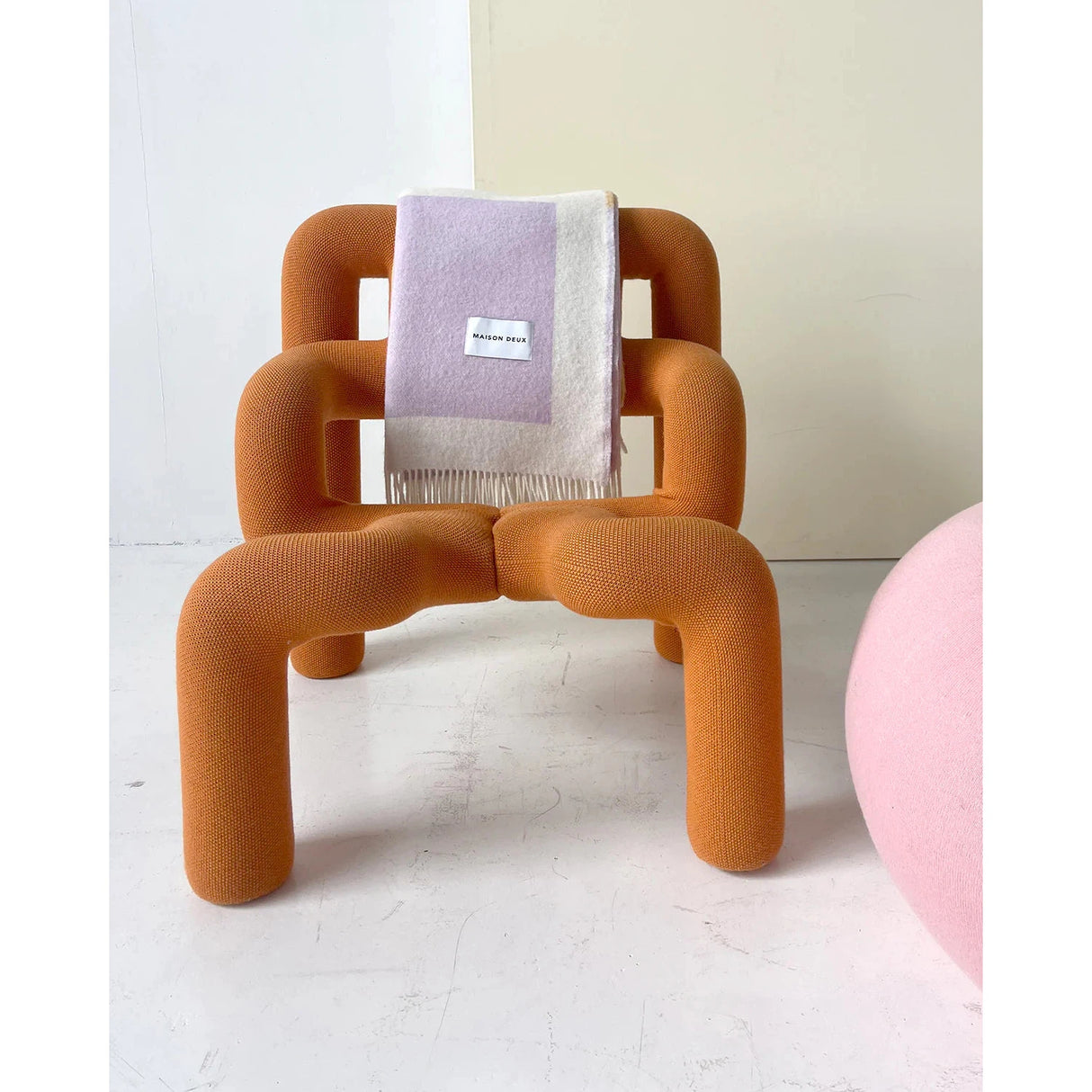 Maison Deux Color Block 1 Lilac Orange Blanket