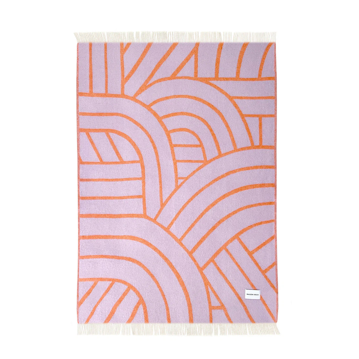 Maison Deux Lines Lilac Orange Blanket
