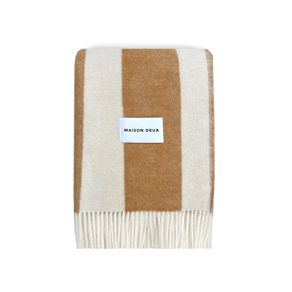 Maison Deux Rough Stripe Brown Blanket
