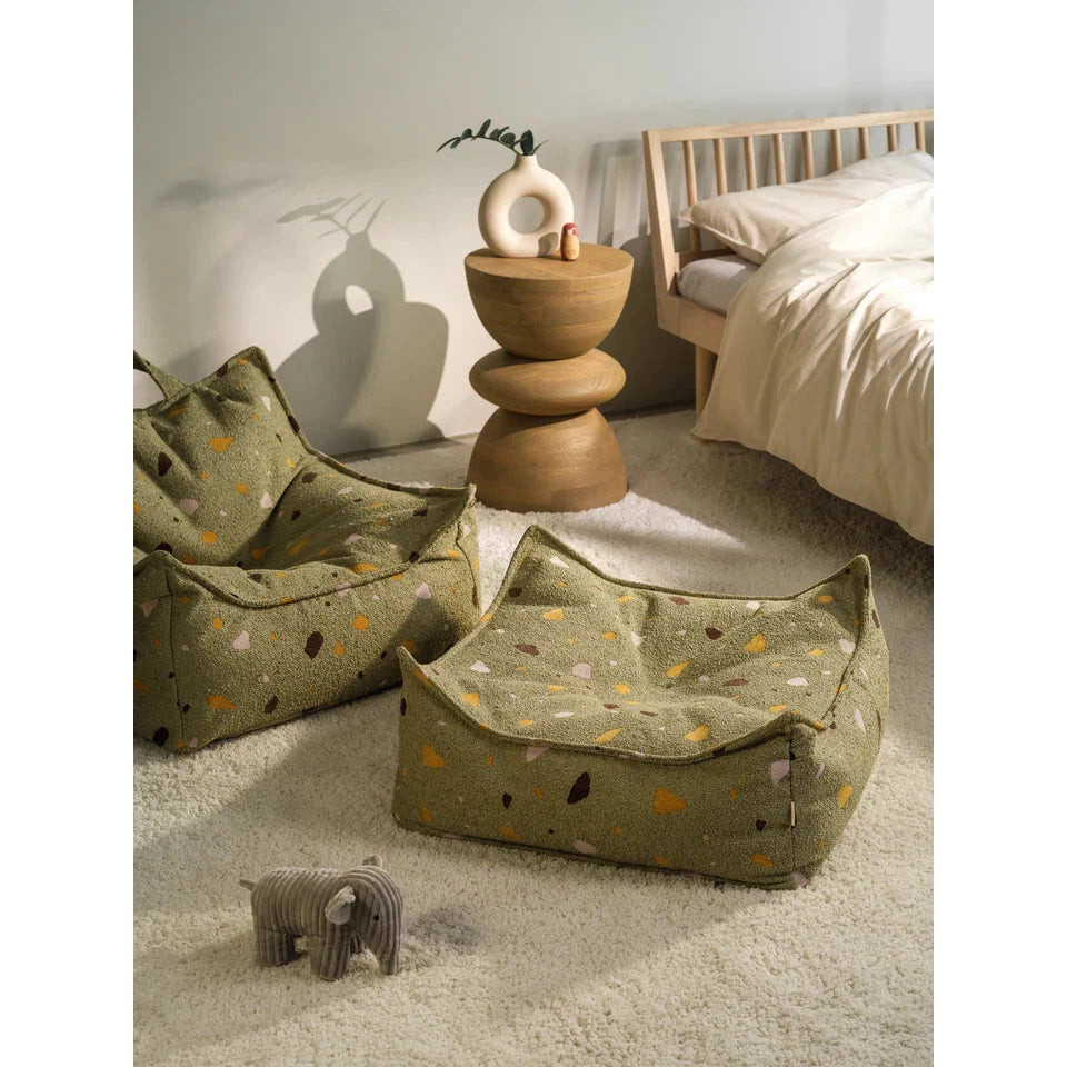Wigiwama Terrazzo Moss Square Ottoman