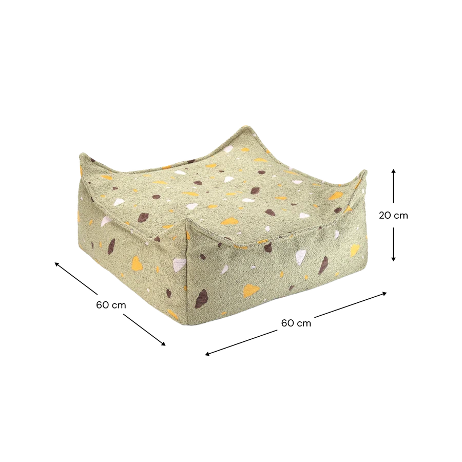 Wigiwama Terrazzo Moss Square Ottoman