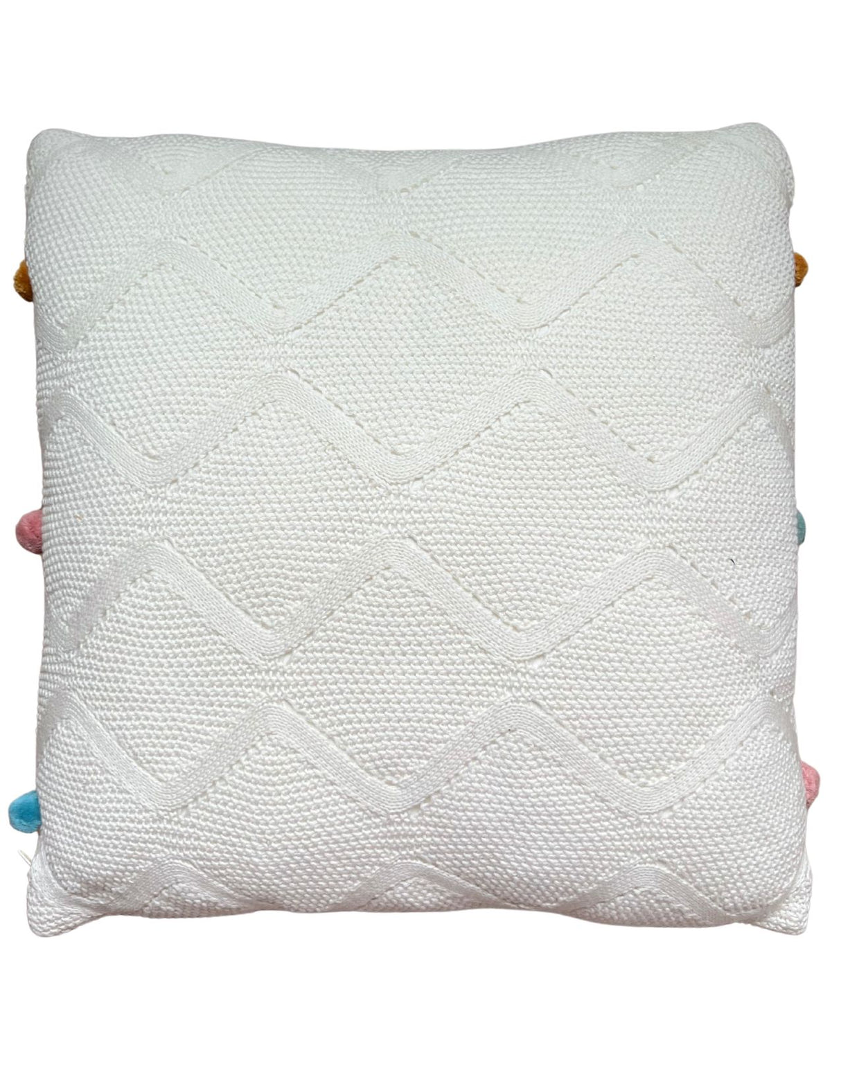 Polka Dot Pom Pom Throw Pillow