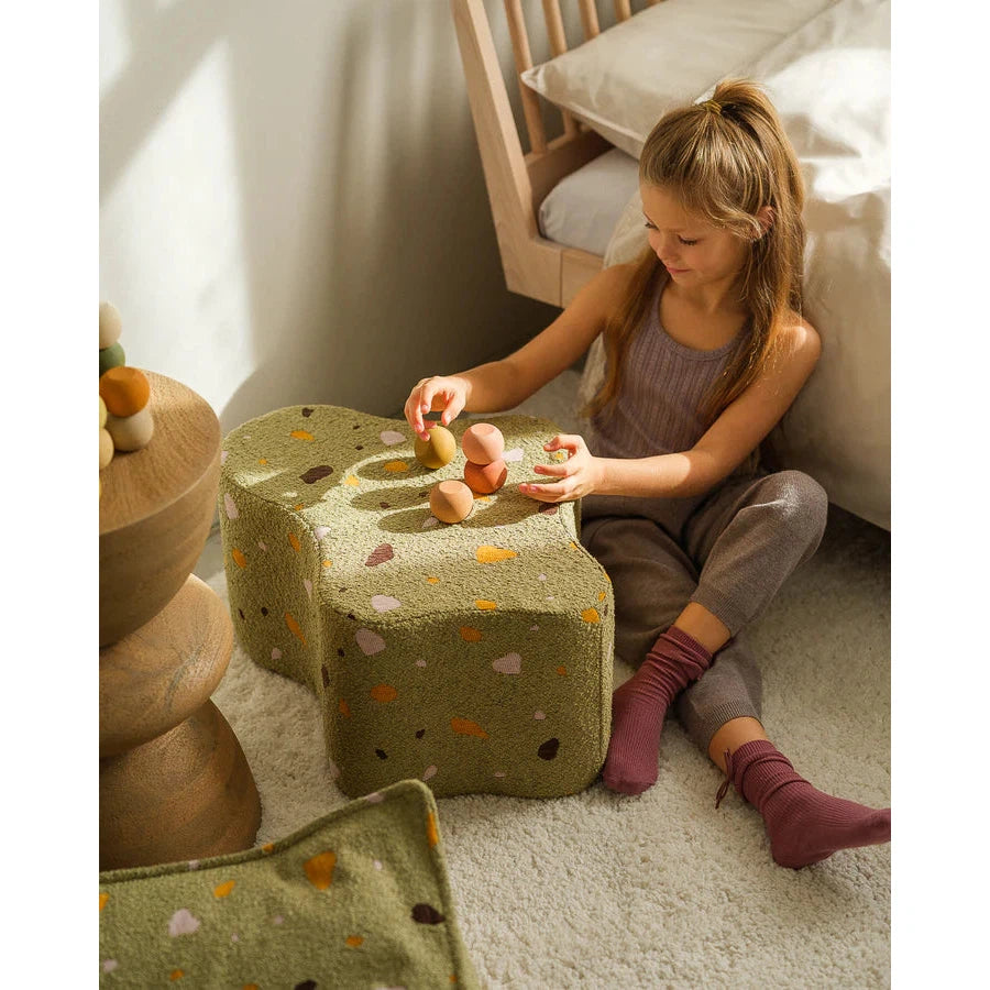 Wigiwama Terrazzo Moss Cloud Pouffe