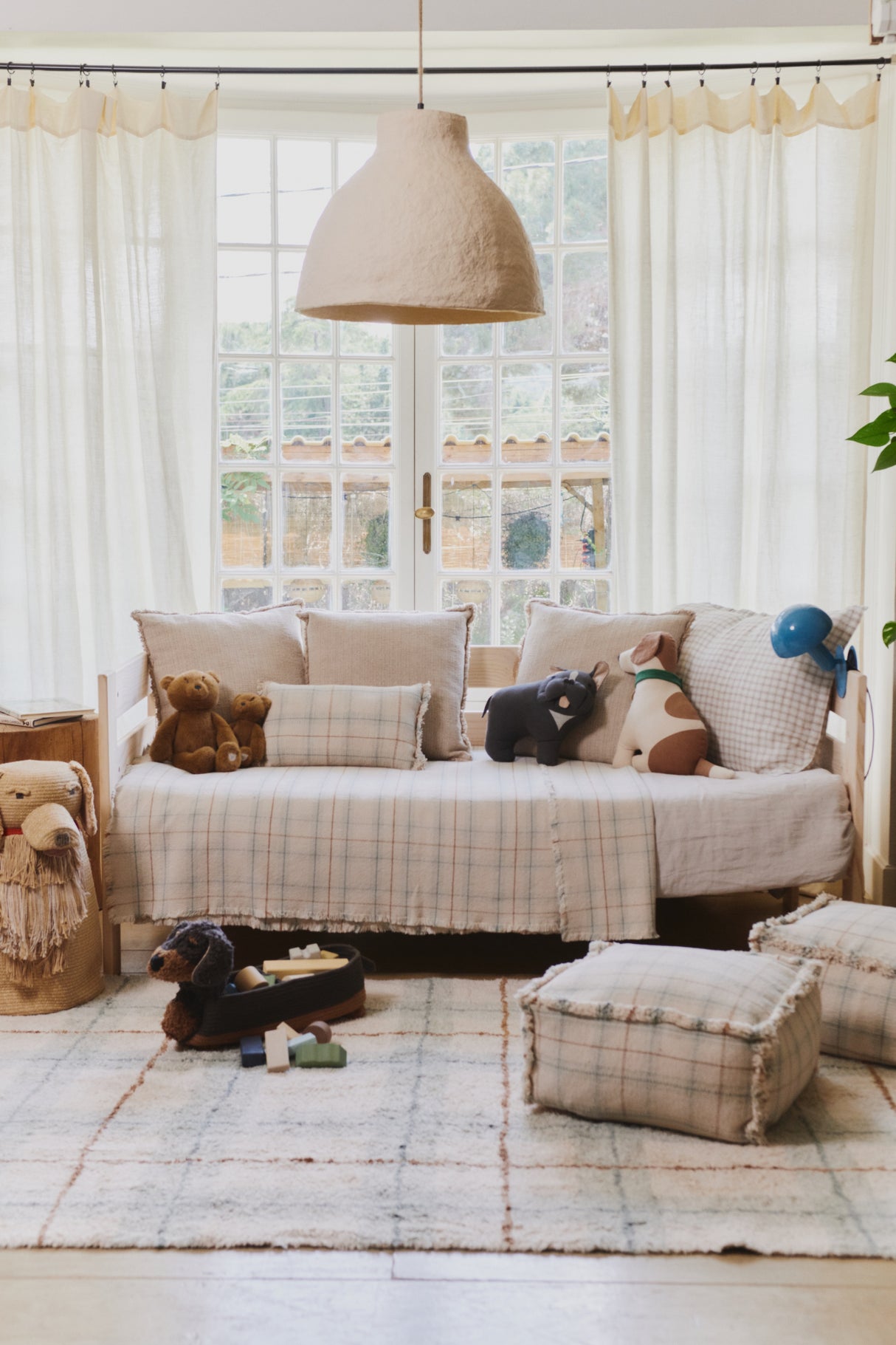 Tartan Blue Sage Kids Handloom Bed Throw