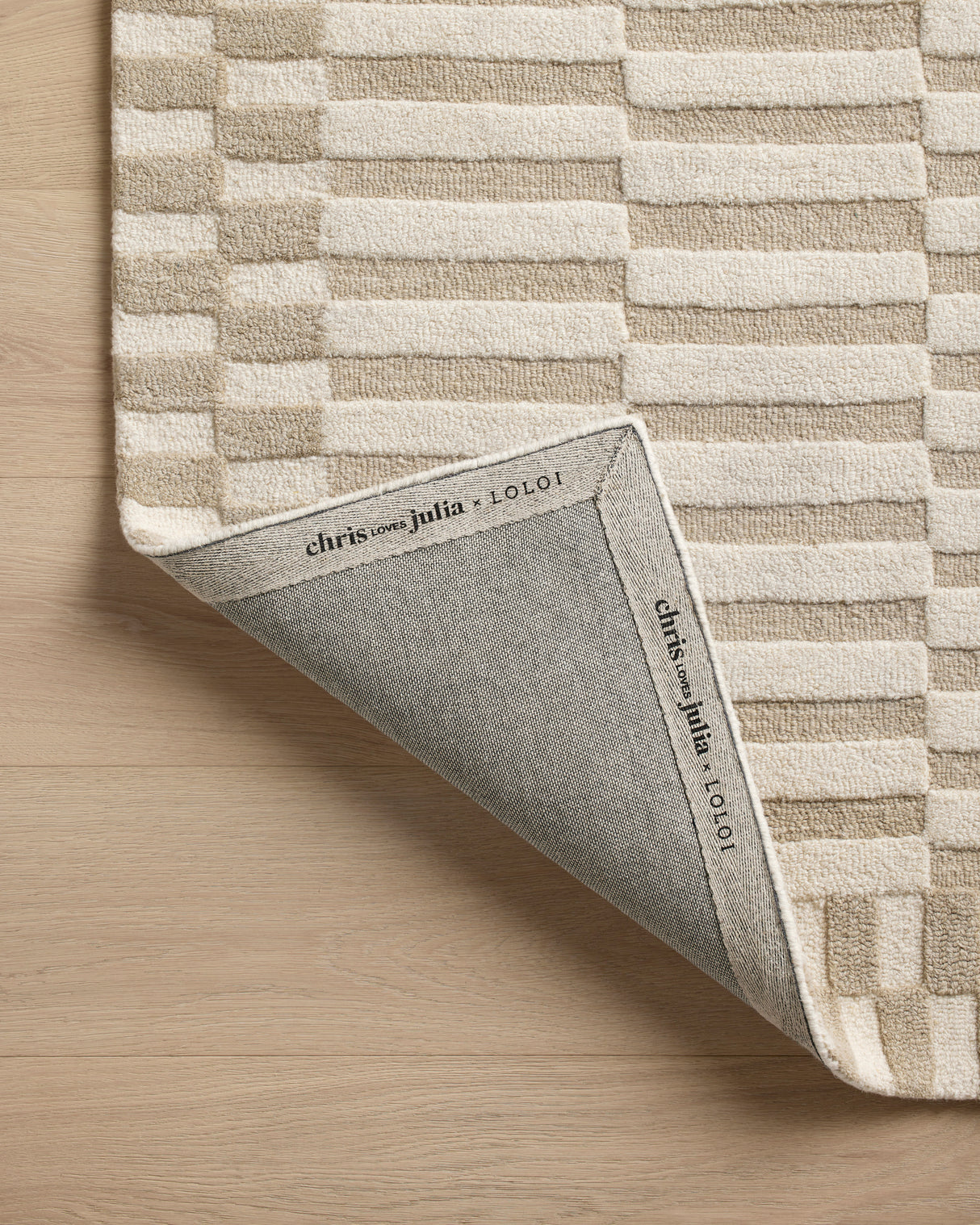 Chris Loves Julia Bradley Ivory Beige Area Rug