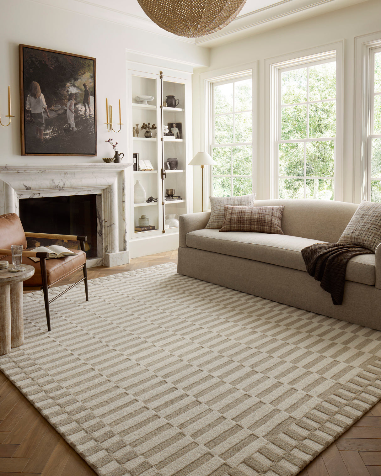 Chris Loves Julia Bradley Ivory Beige Area Rug