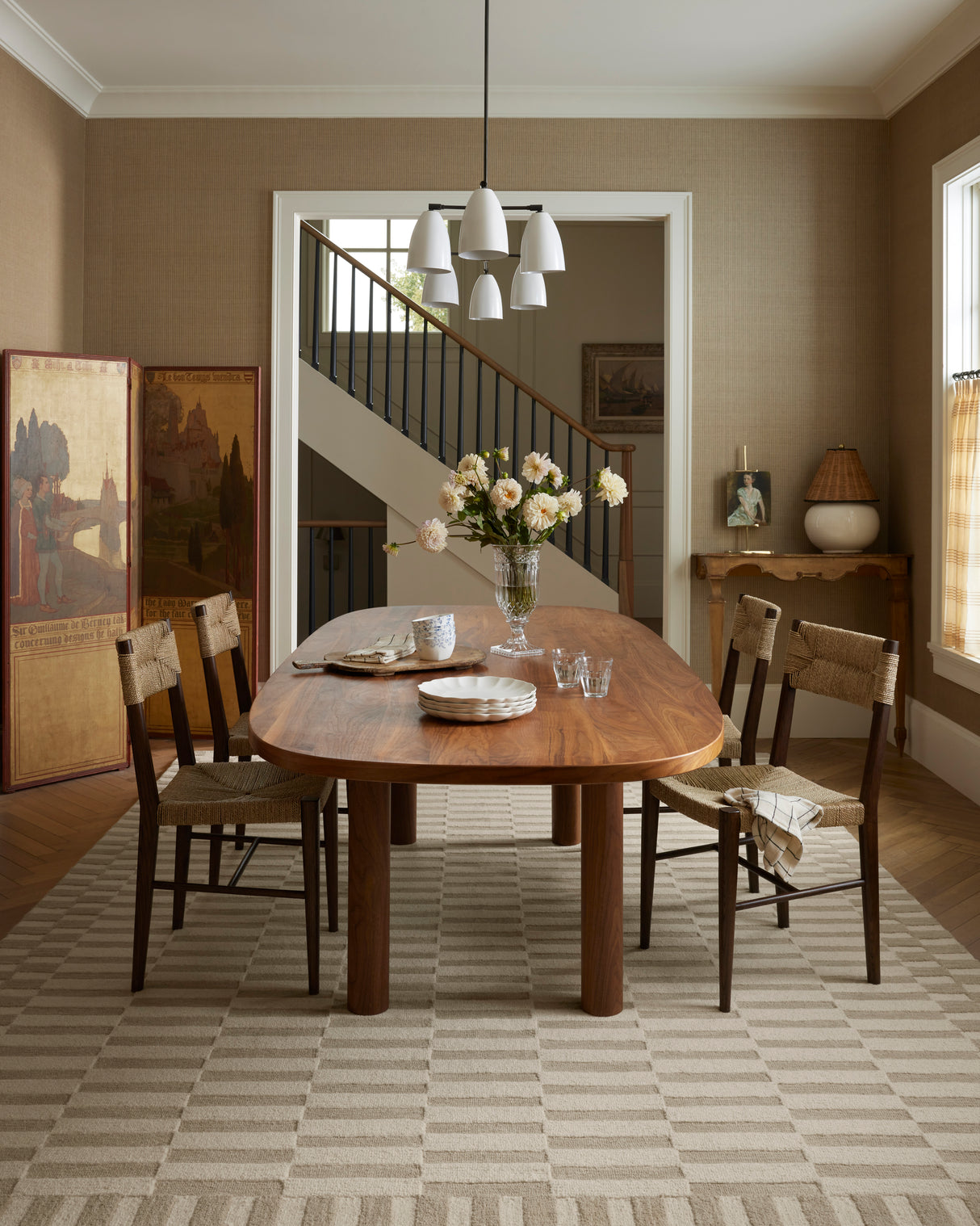 Chris Loves Julia Bradley Ivory Beige Area Rug
