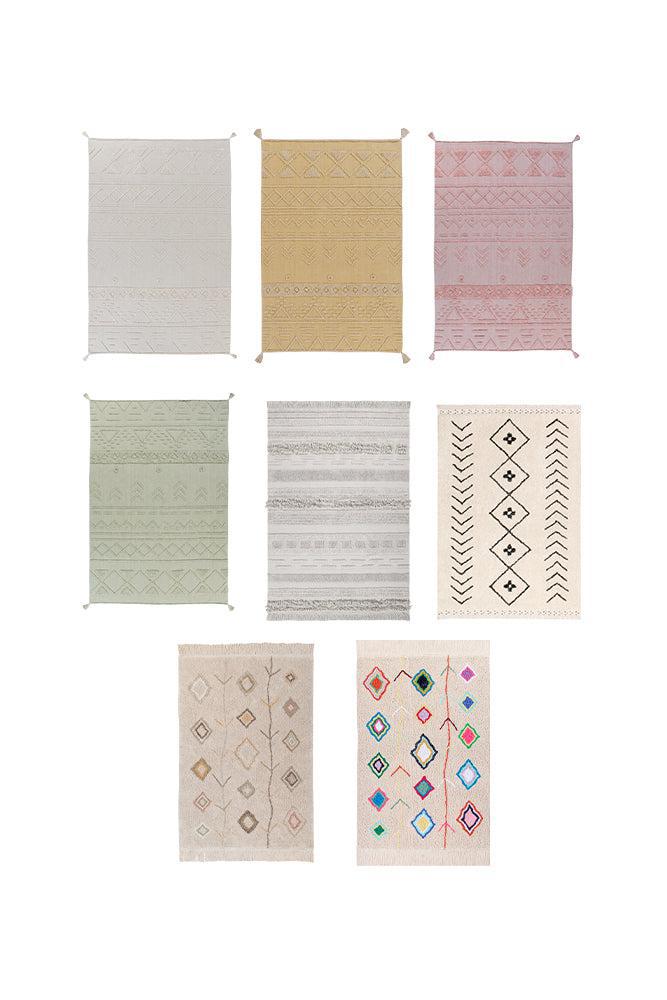 Air Dune White Natural Machine Washable Area Rug