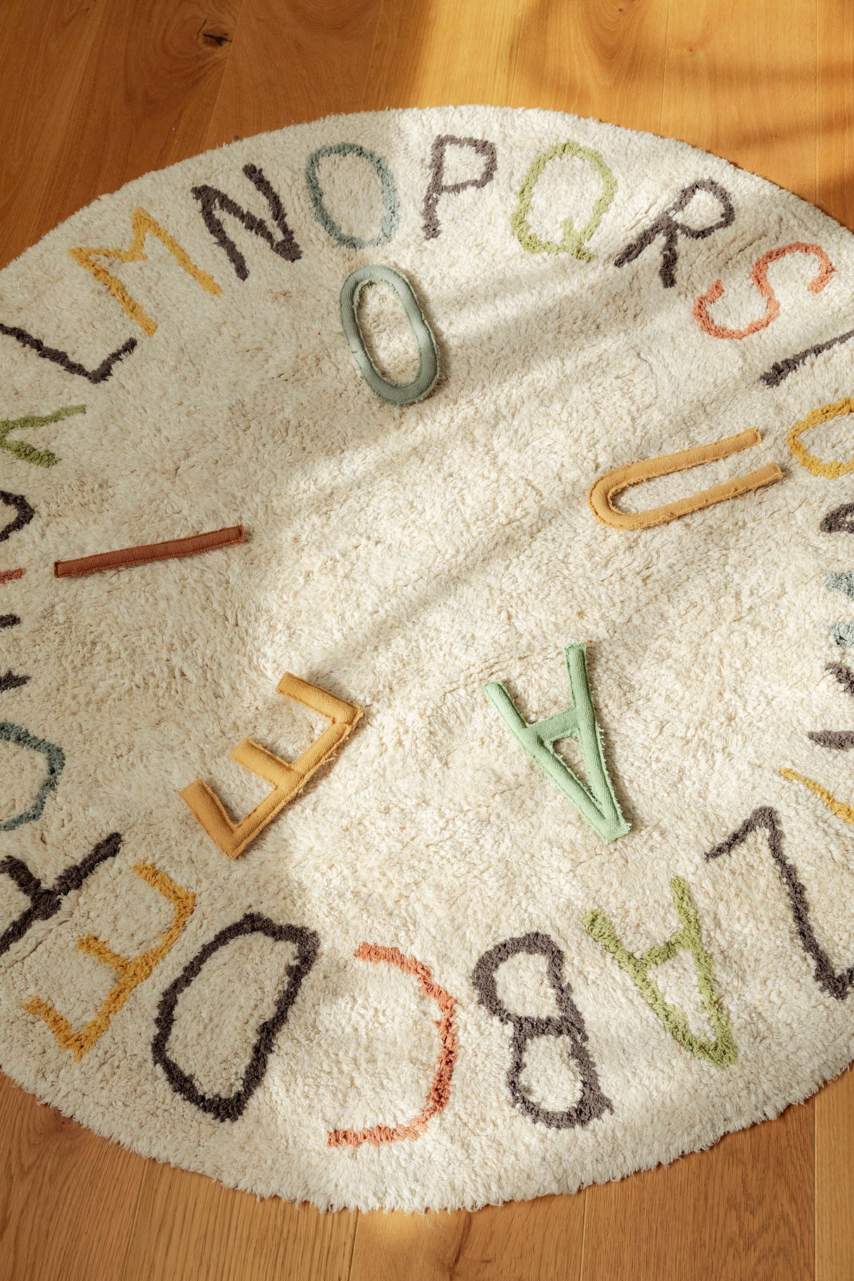 Round ABC Color and Letters Area Rug