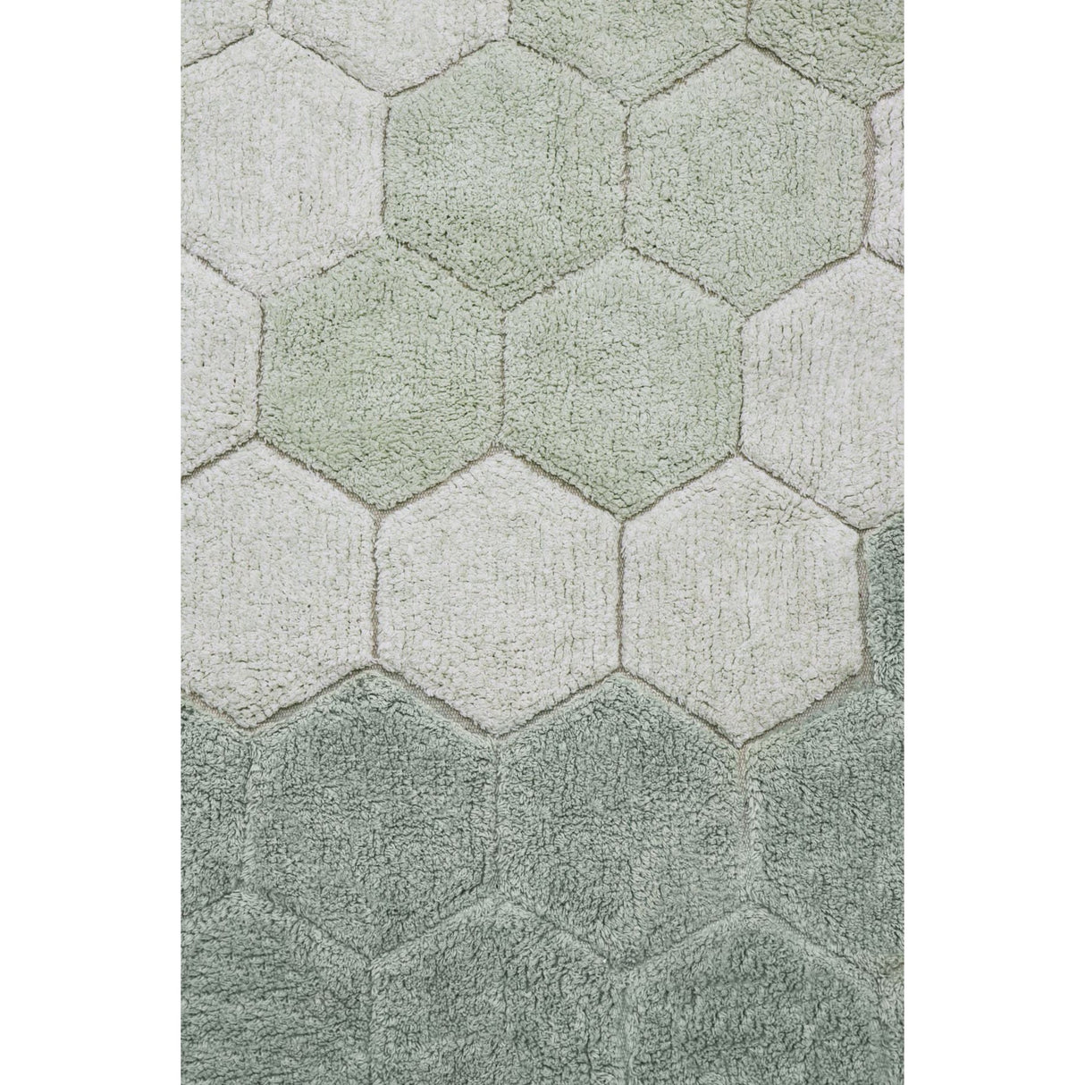 Planet Bee Round Honeycomb Blue Sage Washable Rug