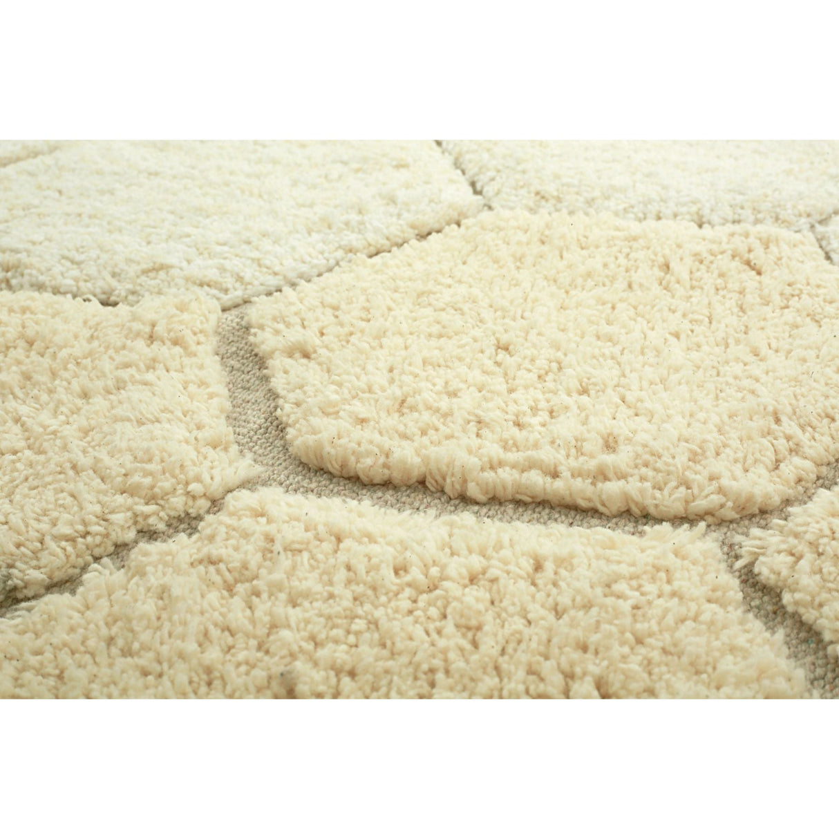 Planet Bee Round Honeycomb Golden Washable Rug