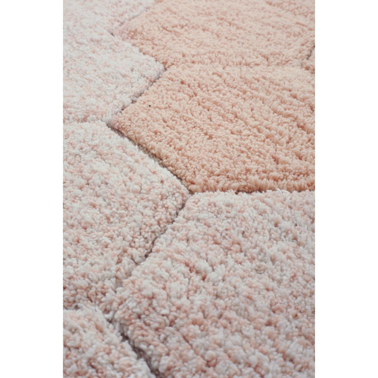 Planet Bee Round Honeycomb Rose Washable Rug