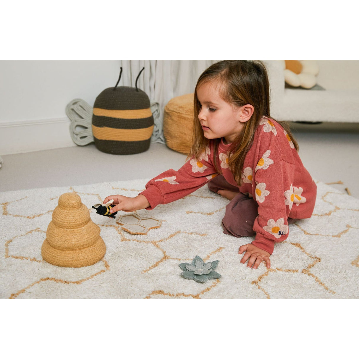 Planet Bee Pollination Play Rug