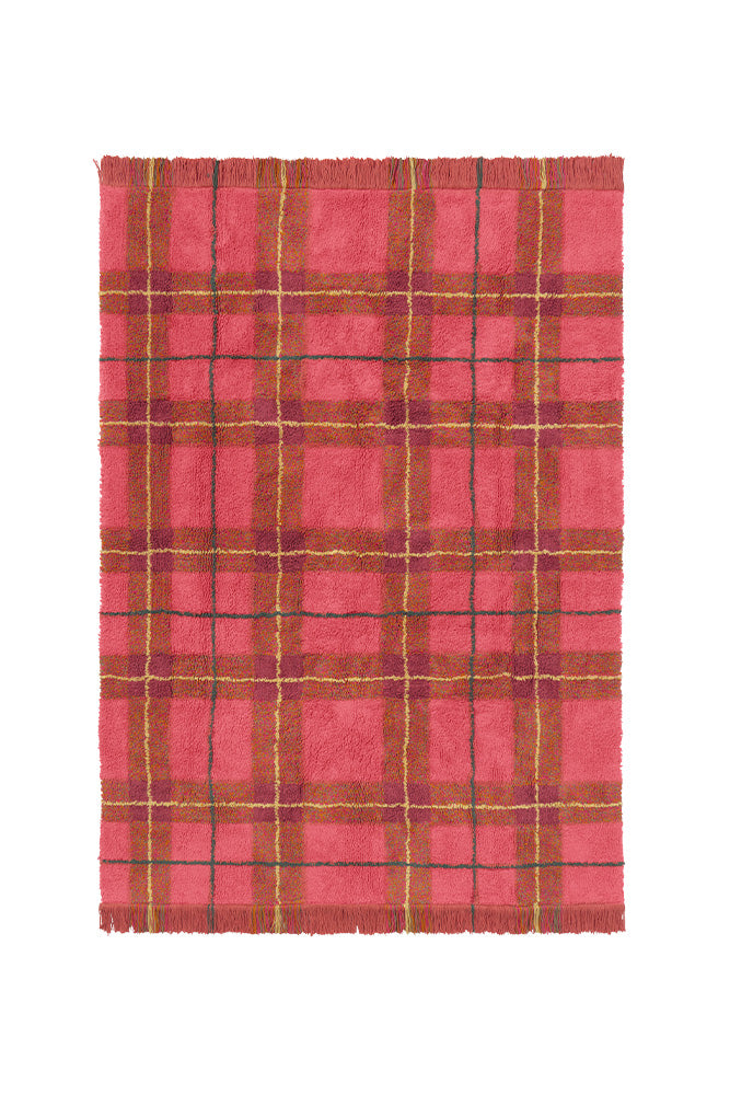 Tartan Vintage Red Washable Area Rug