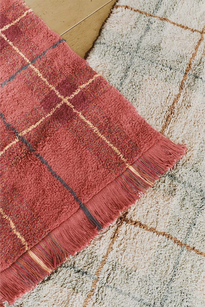 Tartan Vintage Red Washable Area Rug