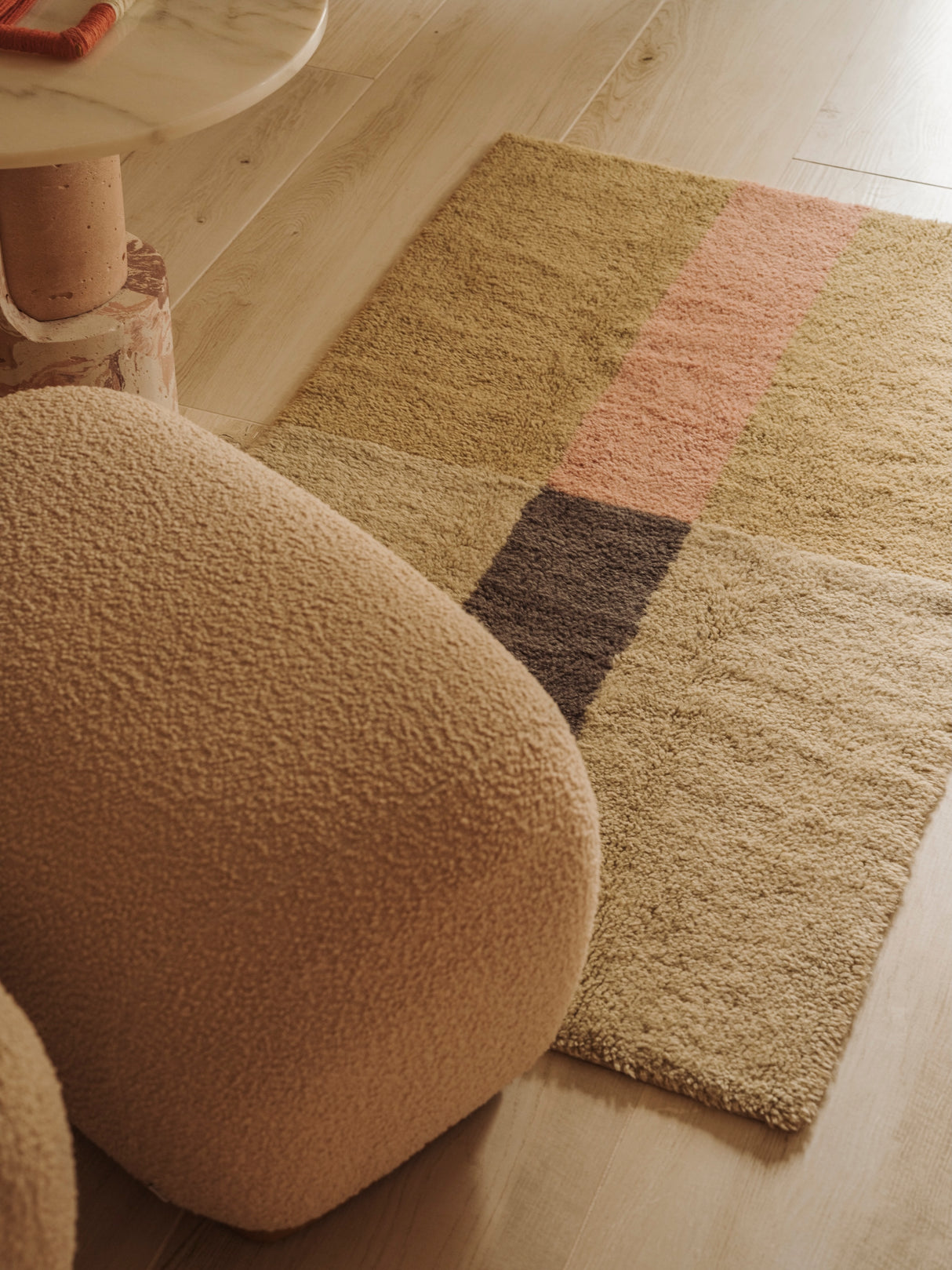 Chroma Dusty Pink Wool Washable Area Rug