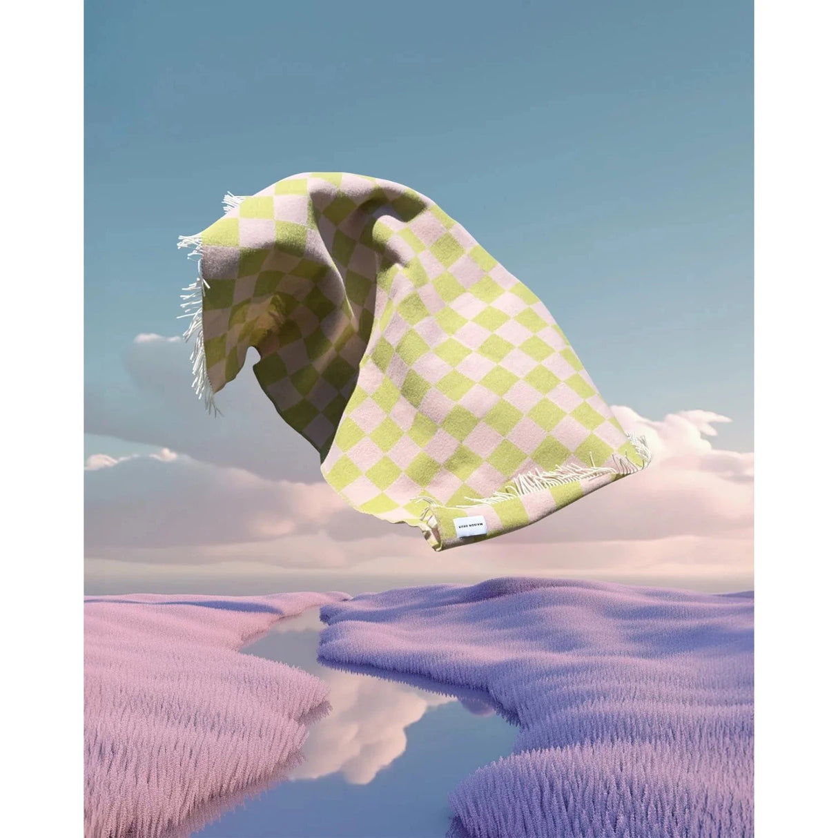 Checkerboard Kiwi Pink Blanket