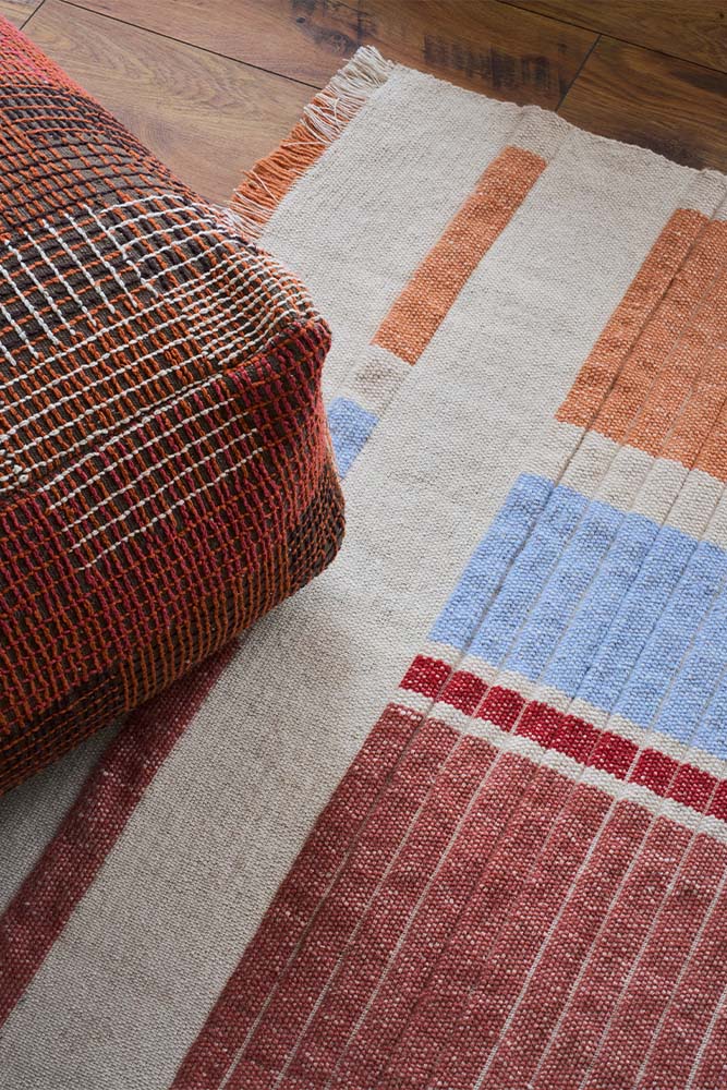 Handloom Multi Color Columns Rug