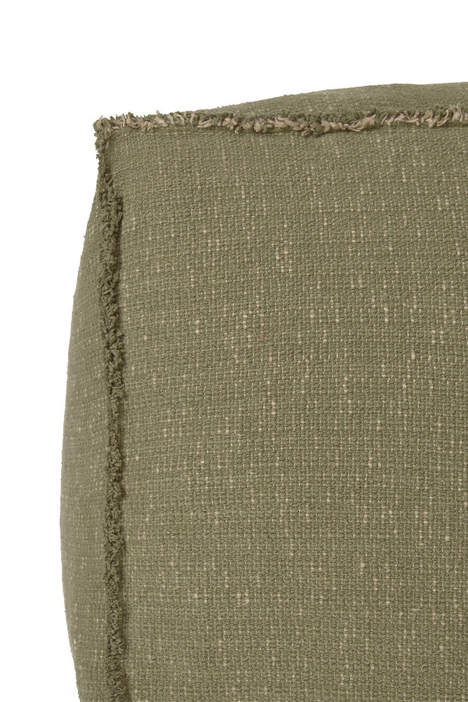 Handloom Pouf Kaki