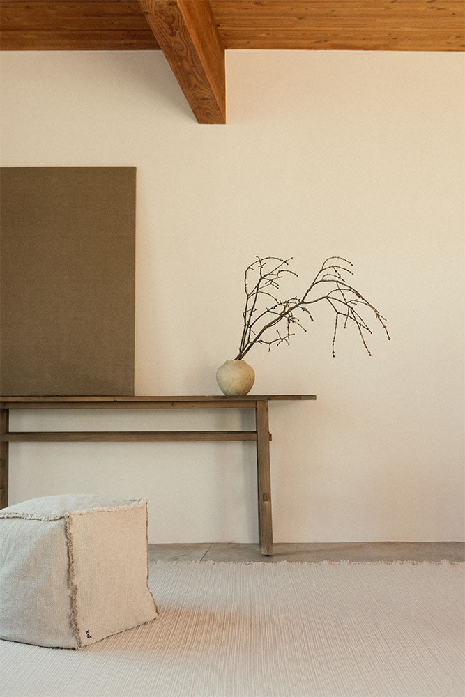 Handloom Pouf Natural