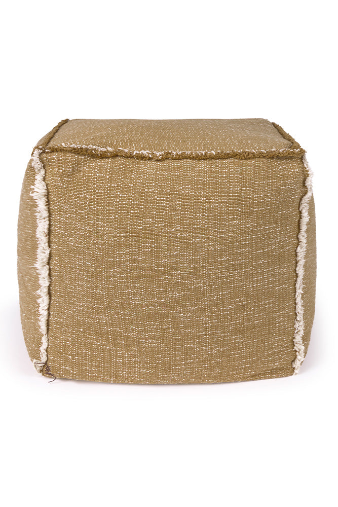 Handloom Pouf Ochre