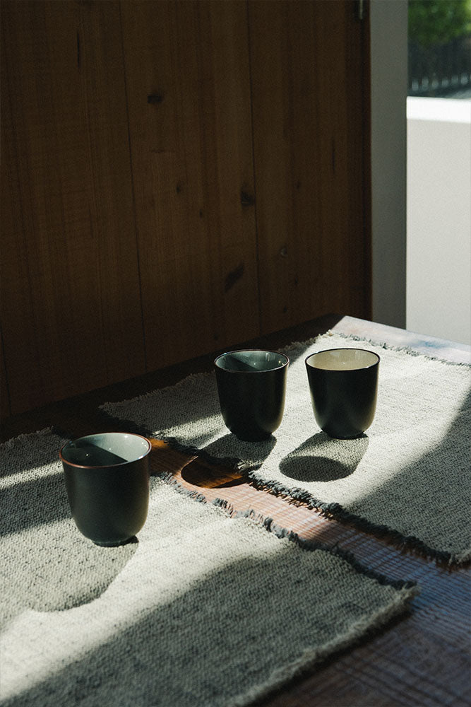 Handloom Placemat Natural and Dark Grey, Set of 4