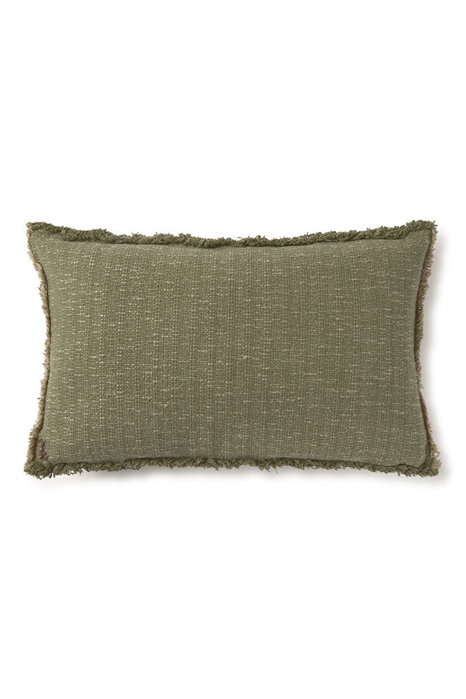 Handloom Rectangular Cushion Kaki