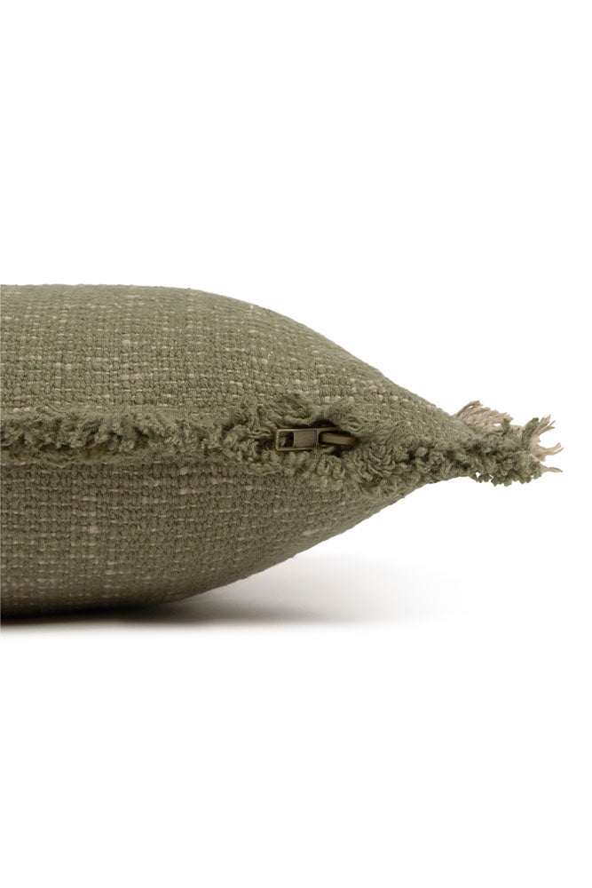 Handloom Rectangular Cushion Kaki