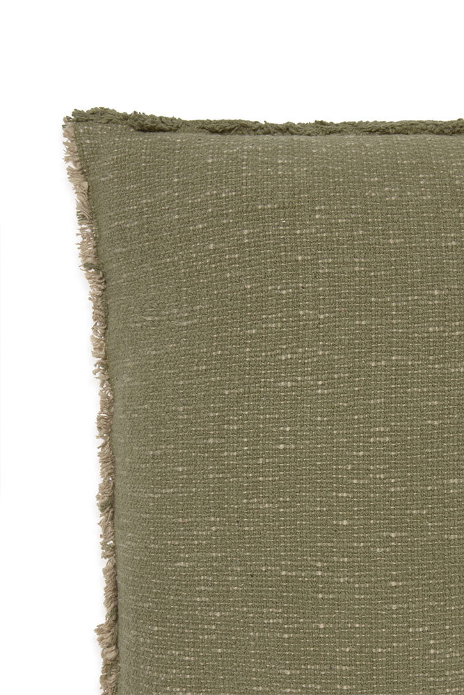 Handloom Square Cushion Kaki