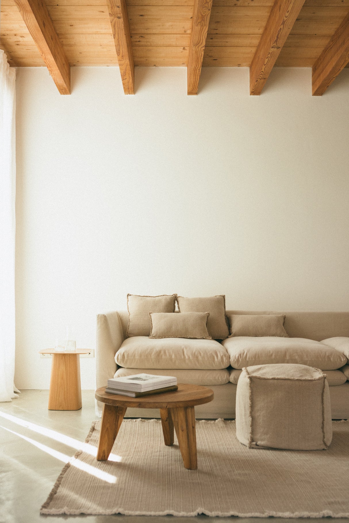 Handloom Square Cushion Beige