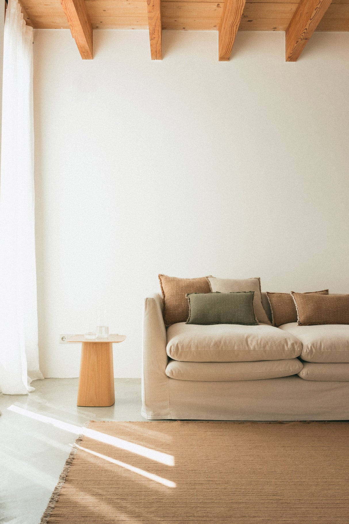 Handloom Square Cushion Ochre