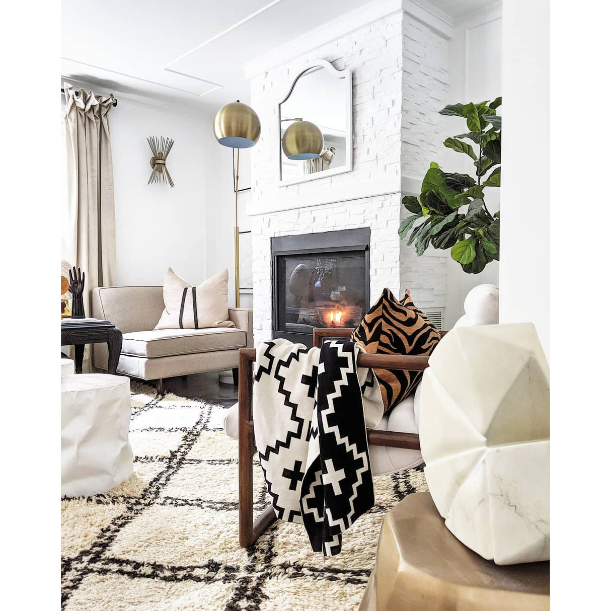 Faith Organic Cotton Monochrome Reversible Blanket