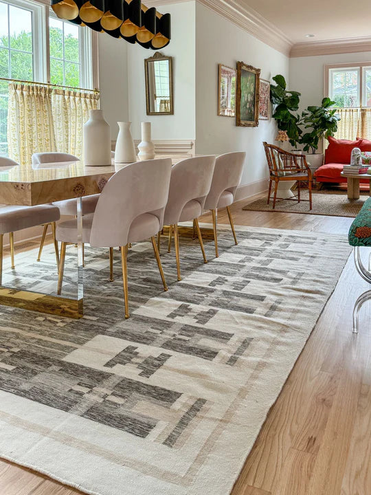 Grey and Sage Flatweave Area Rug