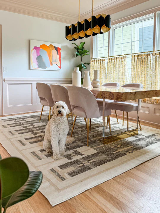 Grey and Sage Flatweave Area Rug