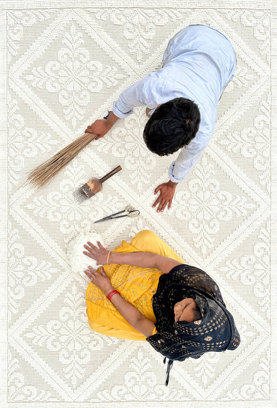 Designer Crystal Pure Wool Area Rug