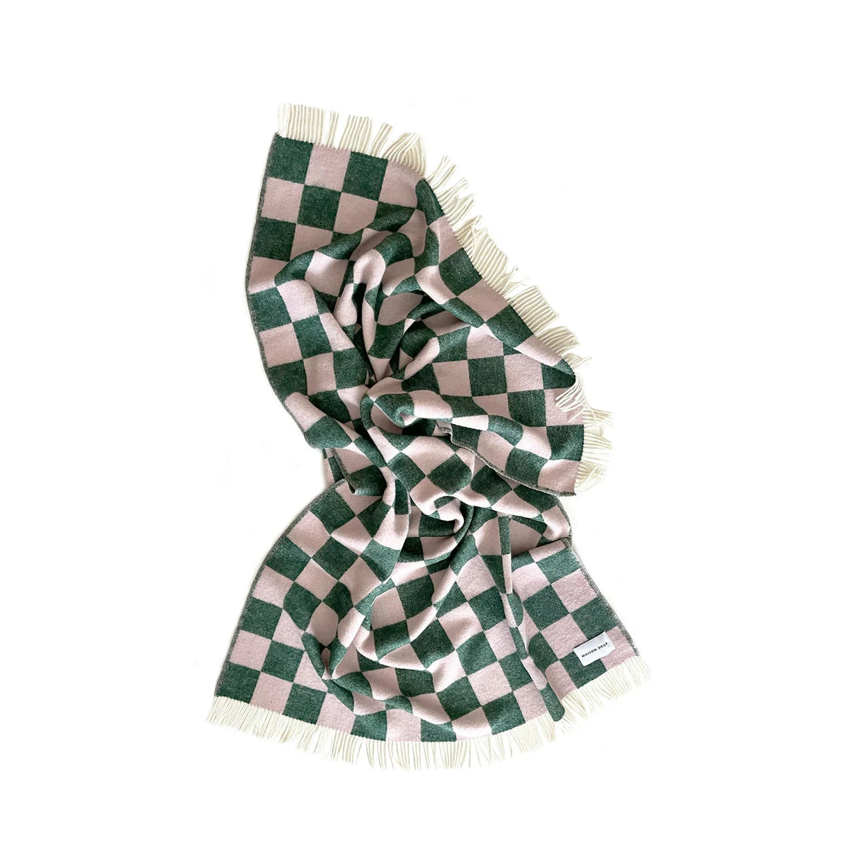 Checkerboard Green Pink Blanket