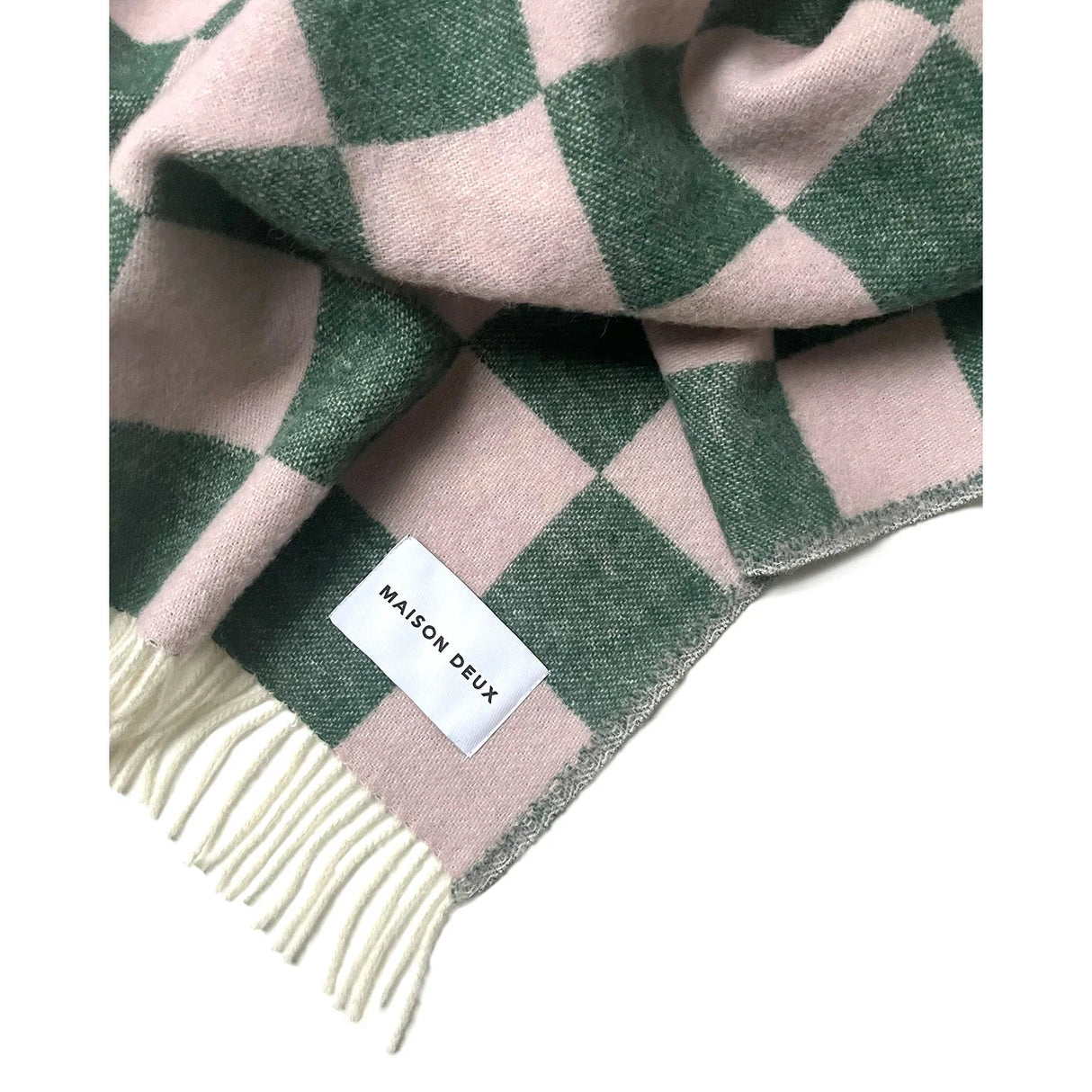 Checkerboard Green Pink Blanket