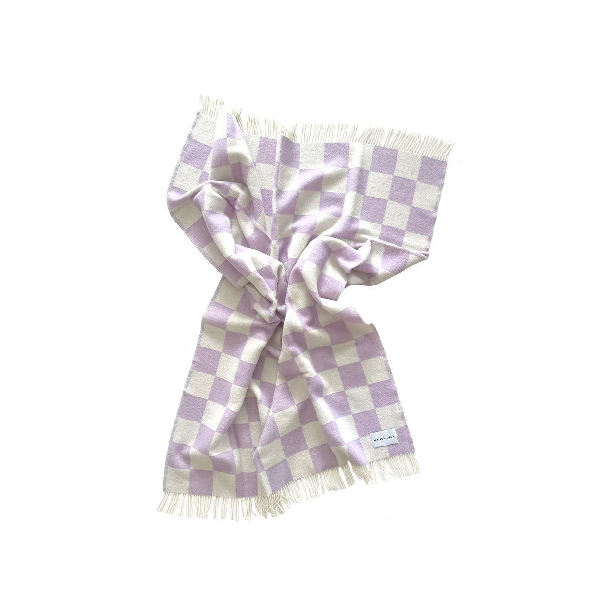 Checkerboard Lilac White Blanket