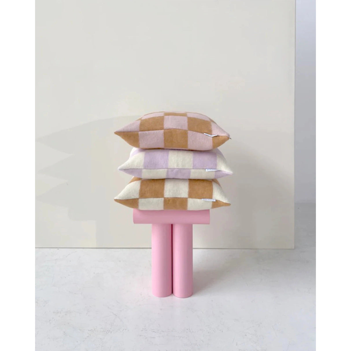 Checkerboard Lilac White Cushion