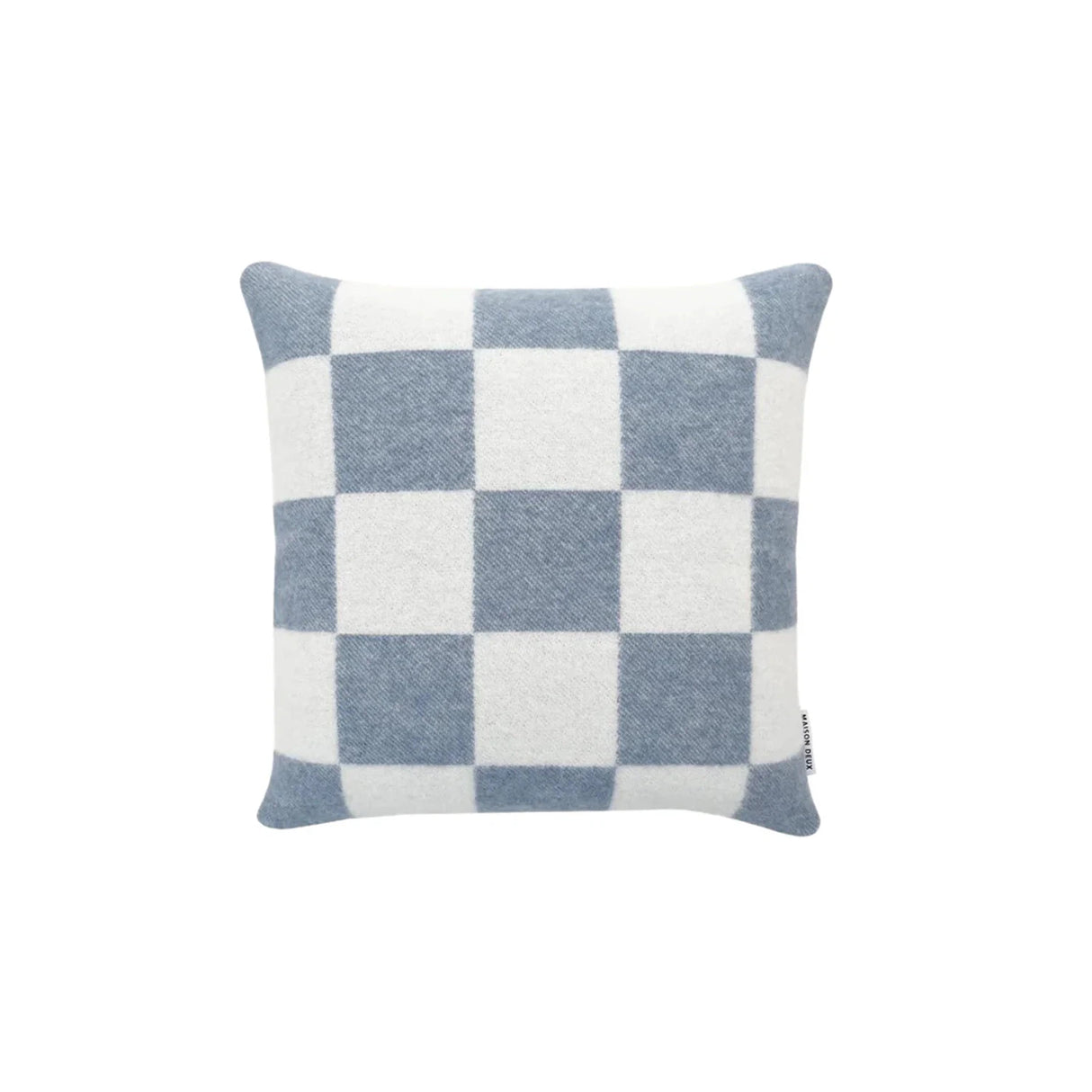 Checkerboard Denim Blue White Cushion