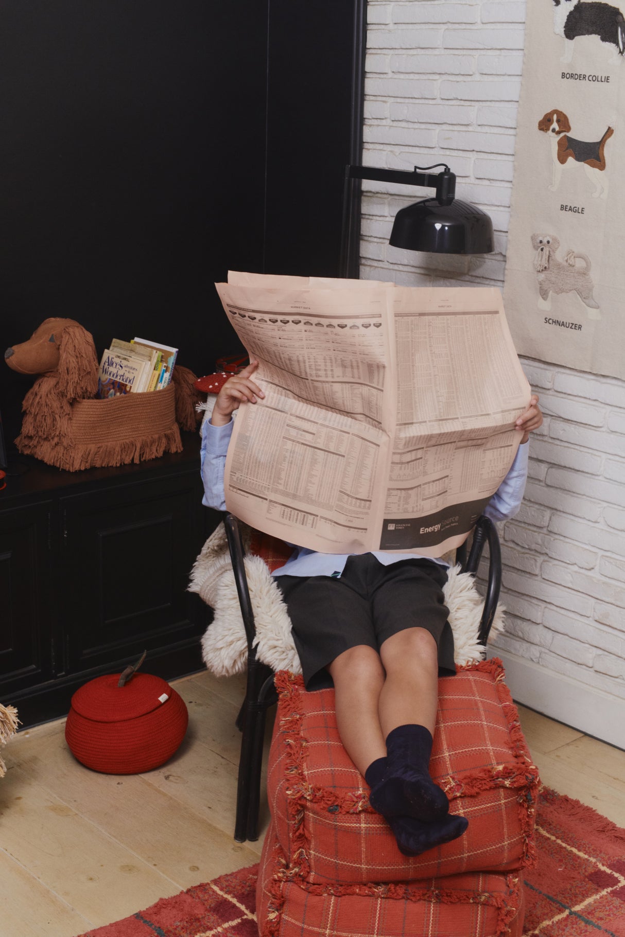 Maple Red Handloom Pouf