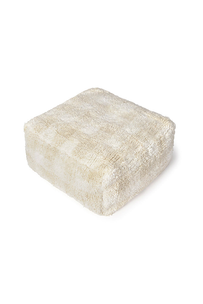 Vichy Ivory Pouf - Rugs by Roo