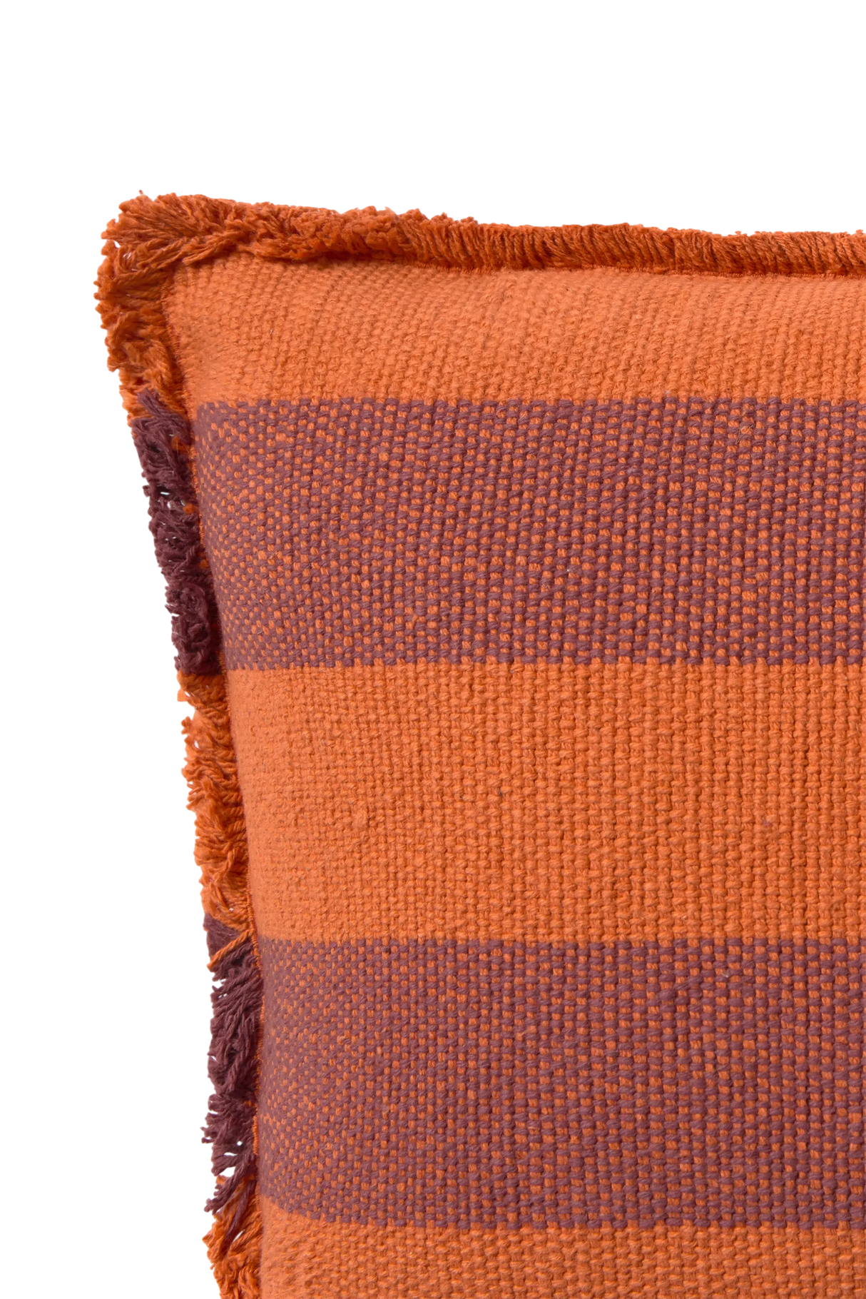 Rectangular Lines Terracotta Cushion