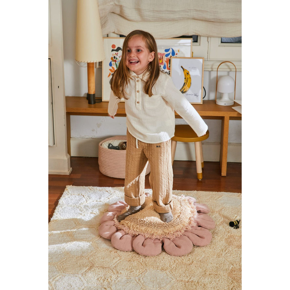 Planet Bee Pink Daisy Floor Cushion