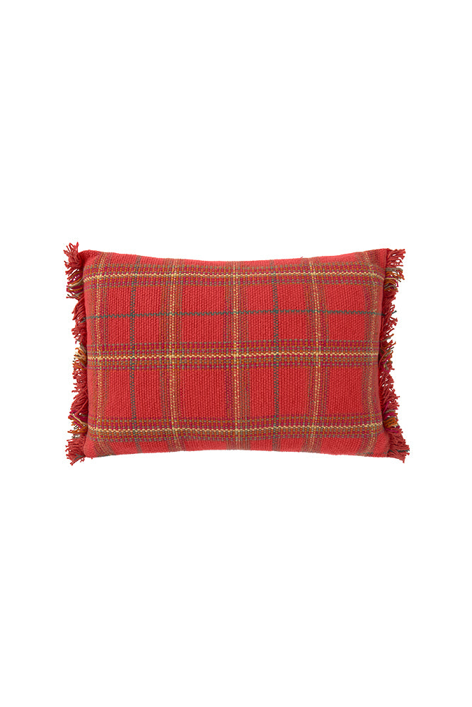 Maple Red Handloom Cushion