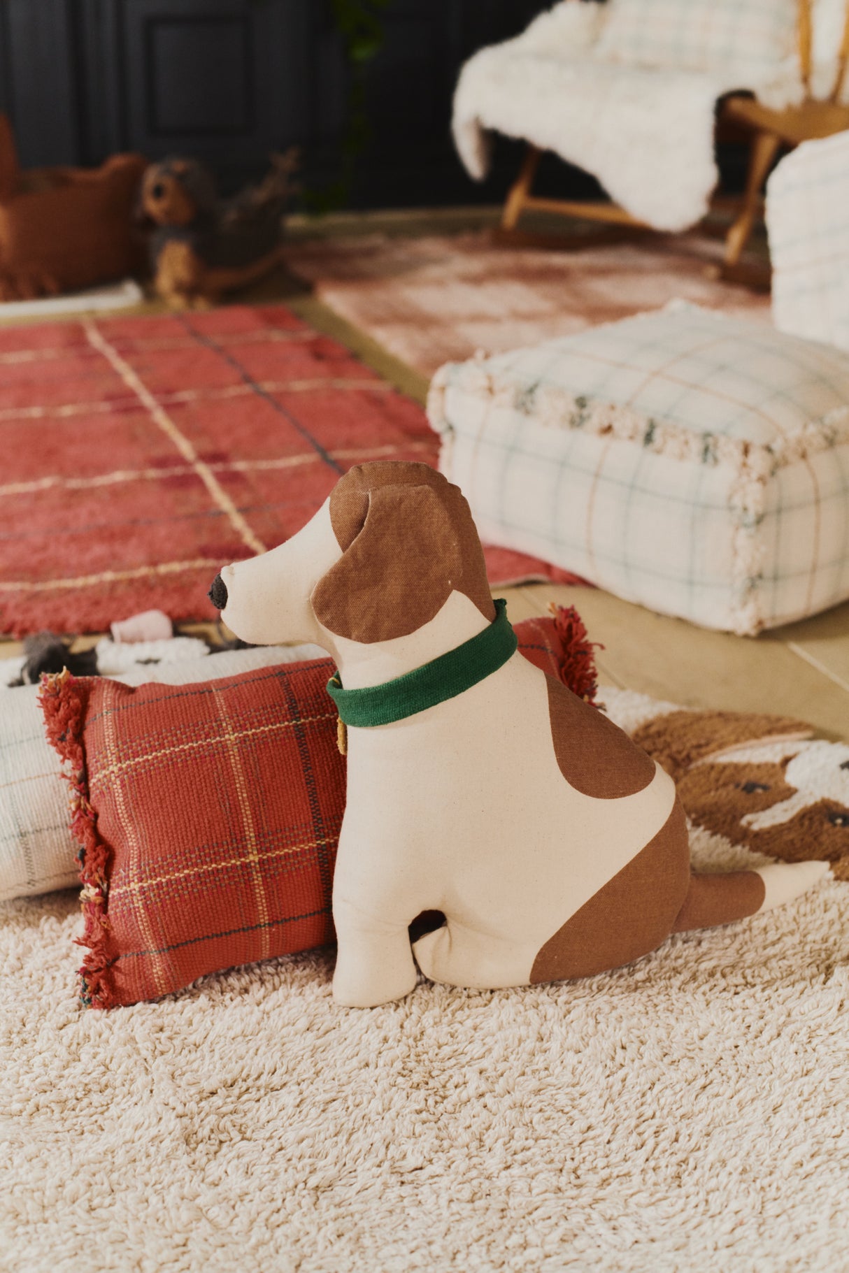 Maple Red Handloom Cushion