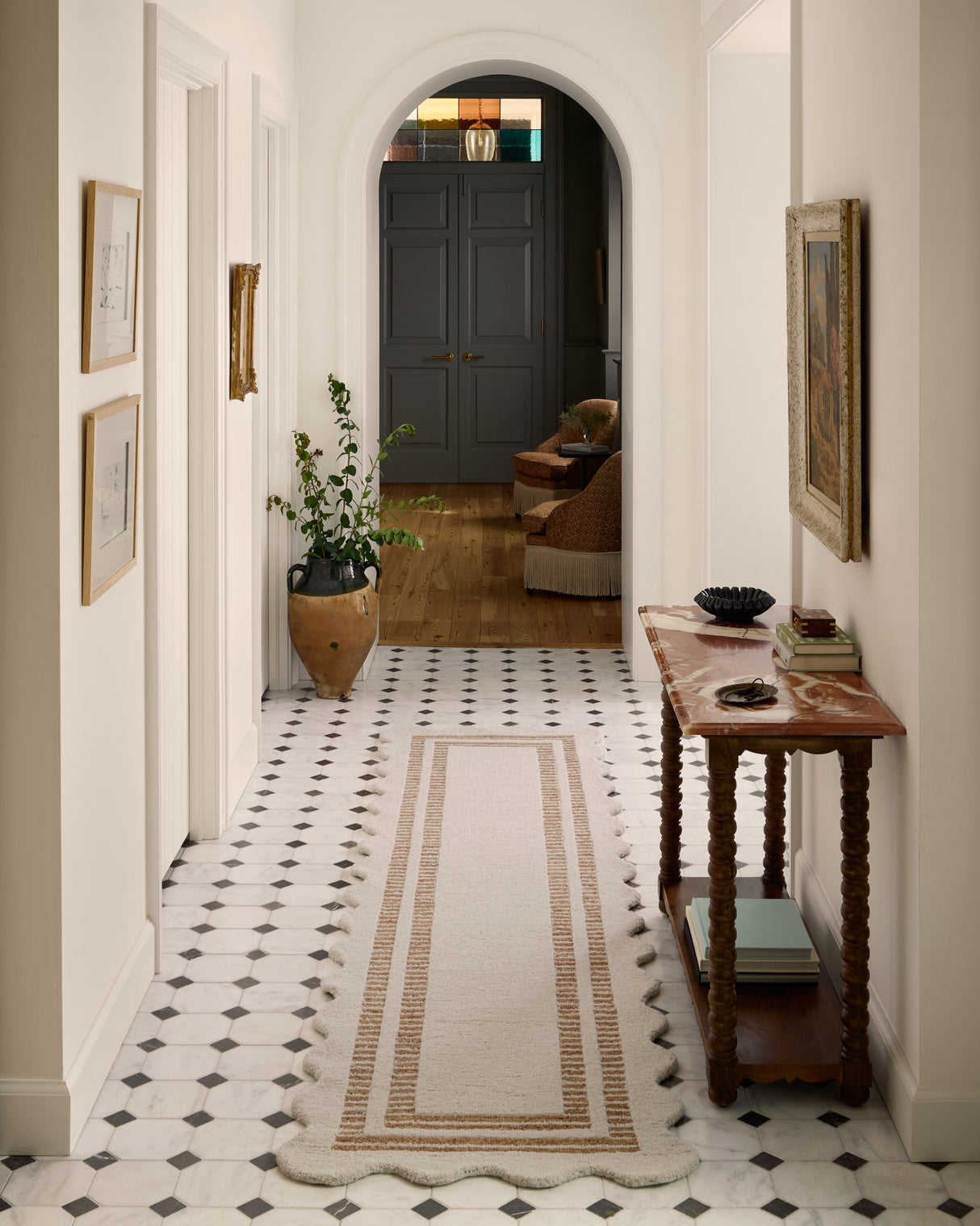 Chris Loves Julia Scottie Ivory Rust Area Rug