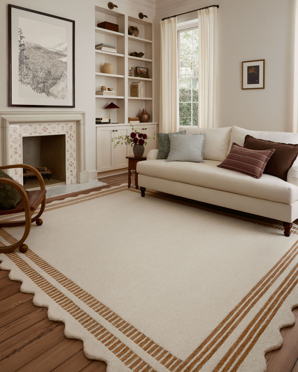 Chris Loves Julia Scottie Ivory Rust Area Rug