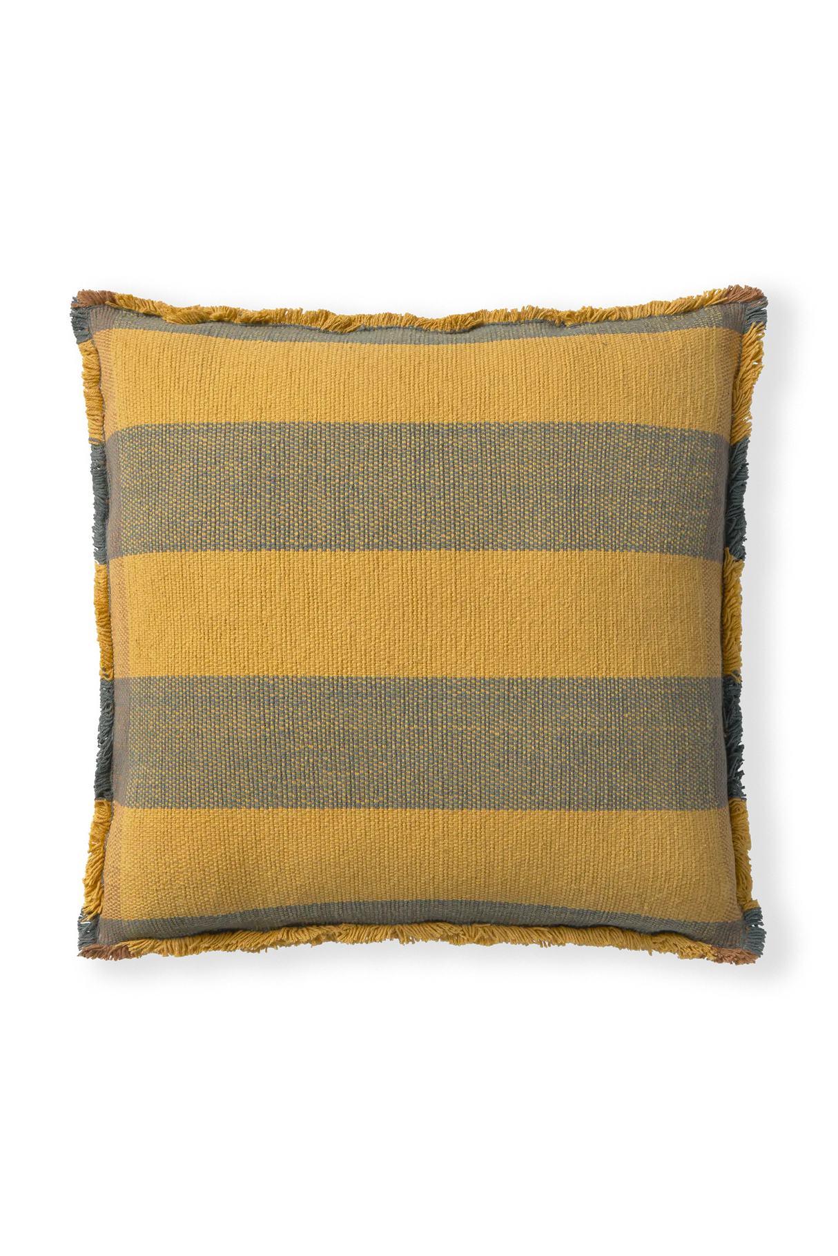 Square Lines Ochre Cushion