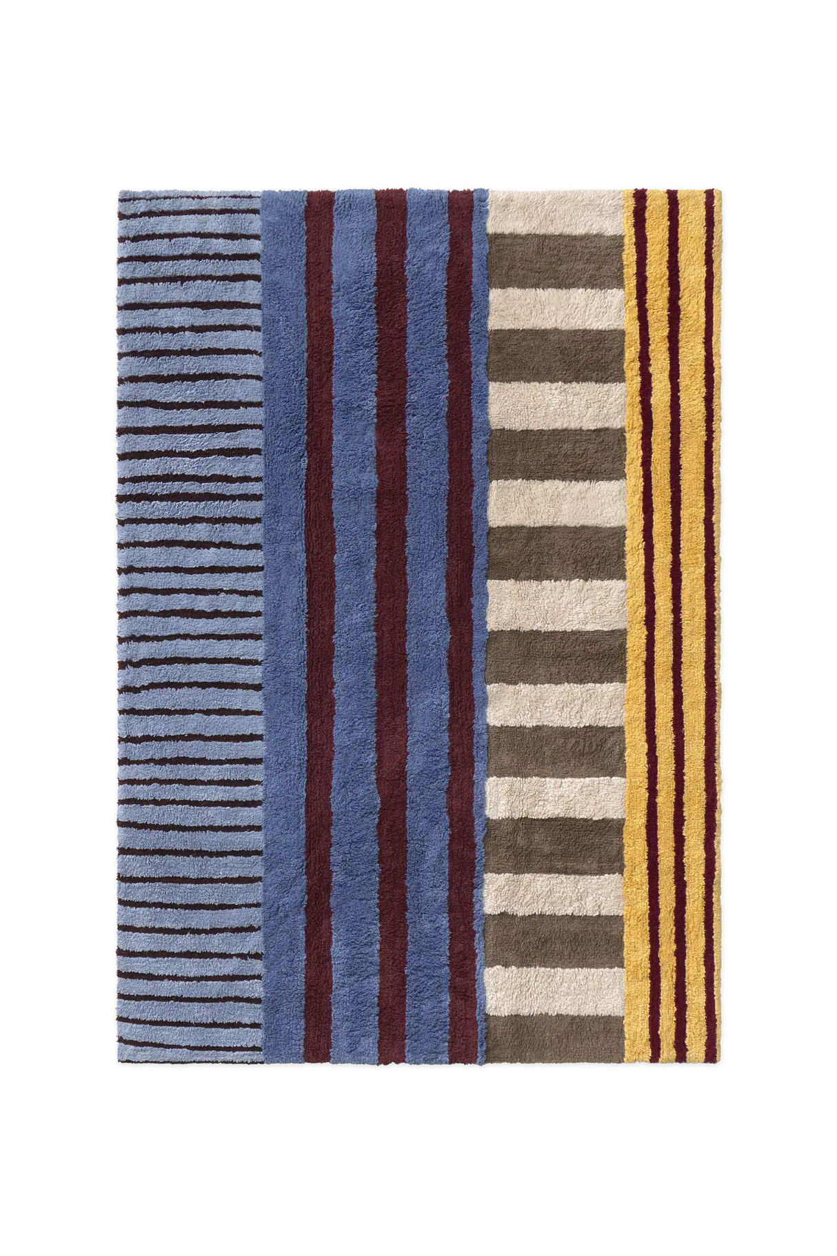 Color On Indigo Blue Washable Rug